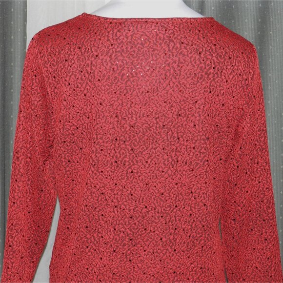 Sag Harbor size Large stretch blend sparkling festive top embellished - Picture 5 of 5